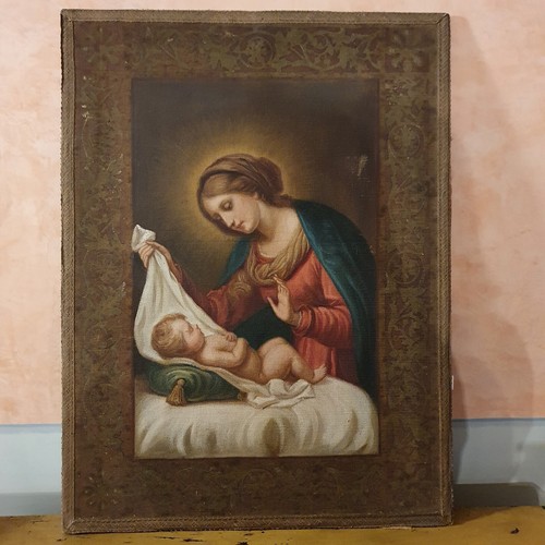 Antico dipinto madonna con - antico,