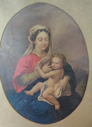Dipinto antico madonna con - dipinto,