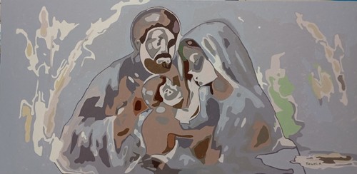 Quadro moderno dipinto mano - quadro, a