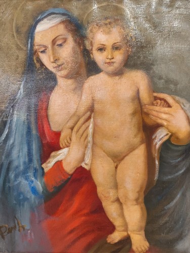 Dipinto olio tela madonna - dipinto,