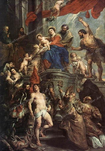 Madonna enthroned with child - , &