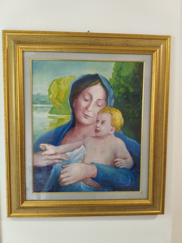Quadro dipinto madonna - quadro, con