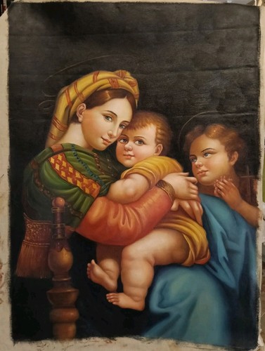 Dipinto olio tela madonna - dipinto, su