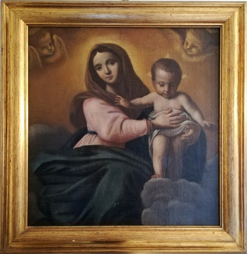 Dipinto olio madonna con - dipinto,