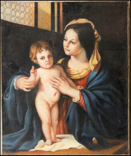 Dipinto olio tela madonna - olio,