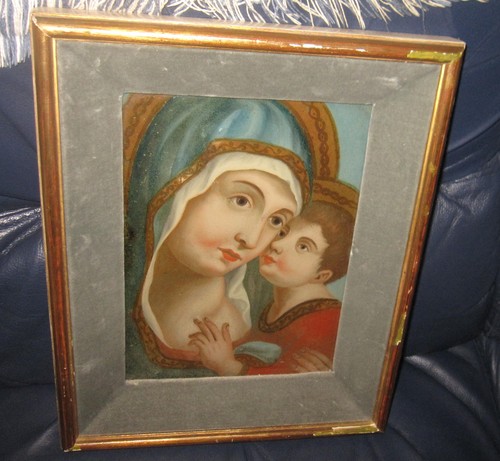 Dipinto sotto vetro madonna - dipinto,